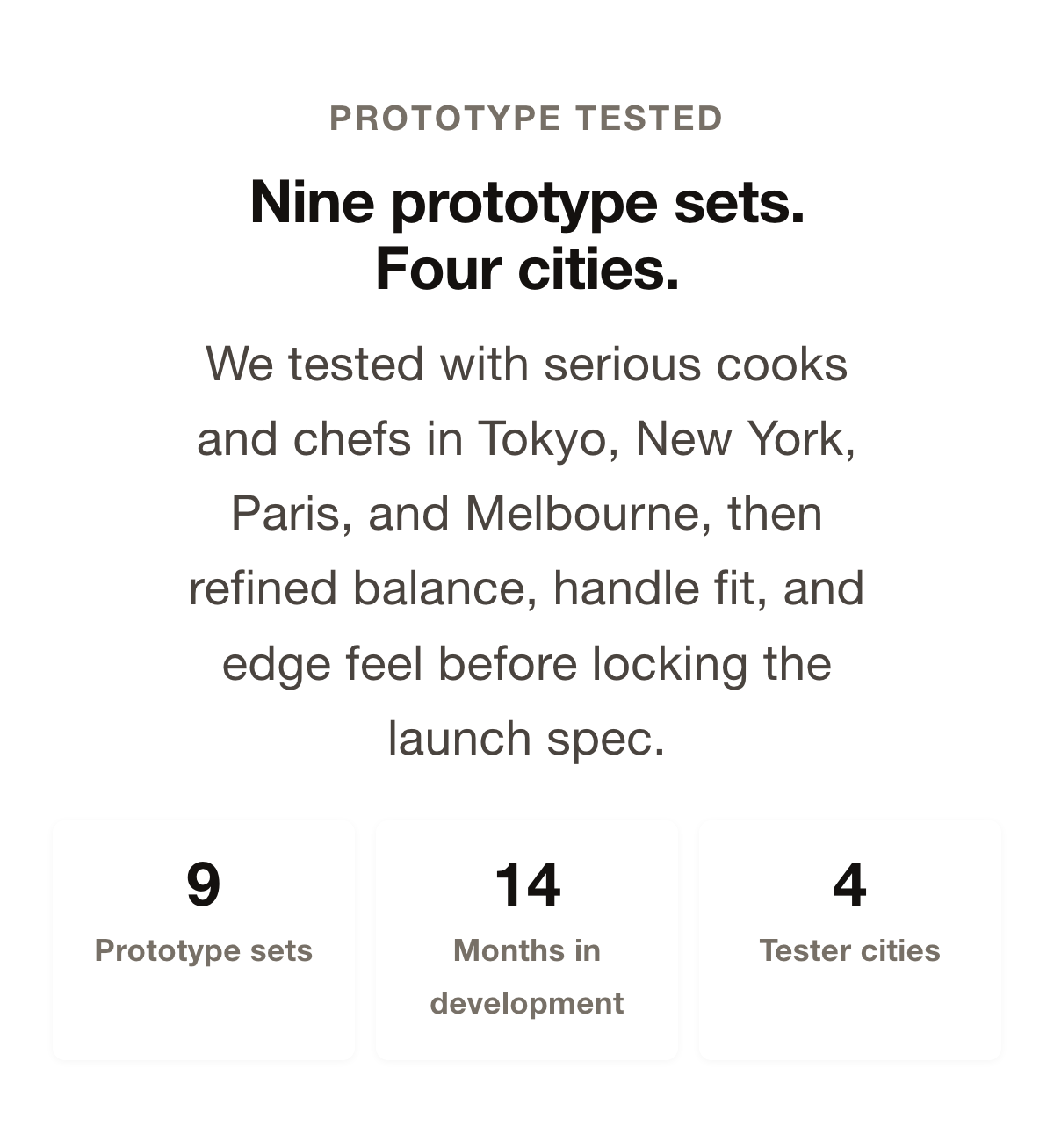 Prototype tested: nine sets, four cities