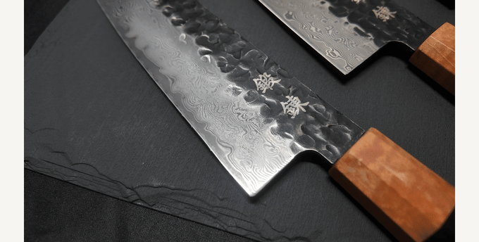Hand-hammered tsuchime finish