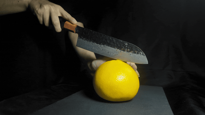Citrus halved cleanly