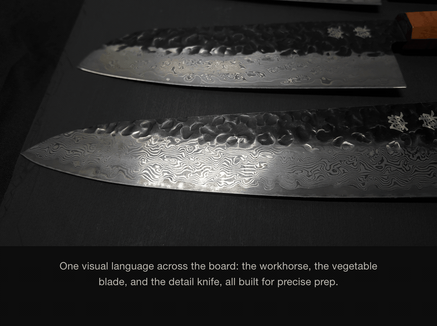 The three blades, one visual language